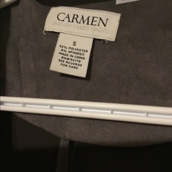 Carmen Marc Valvo faux suede grey blazer- NWOT - Picture 4 of 5